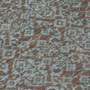 9 X 12 Oriental Polyester Area Rug Washable Indoor Outdoor Stain Resistant Brown