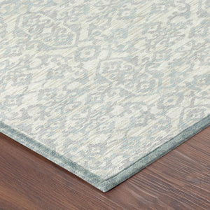 8x10 Ivory Gray Oriental Polyester Area Rug Stain Resistant Indoor Outdoor Use