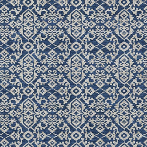 5x8 Oriental Polyester Area Rug Washable Stain Resistant Indoor Outdoor Navy