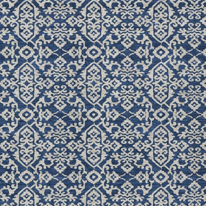 10 X 14 Navy Silver Oriental Polyester Area Rug Stain Resistant Indoor Outdoor
