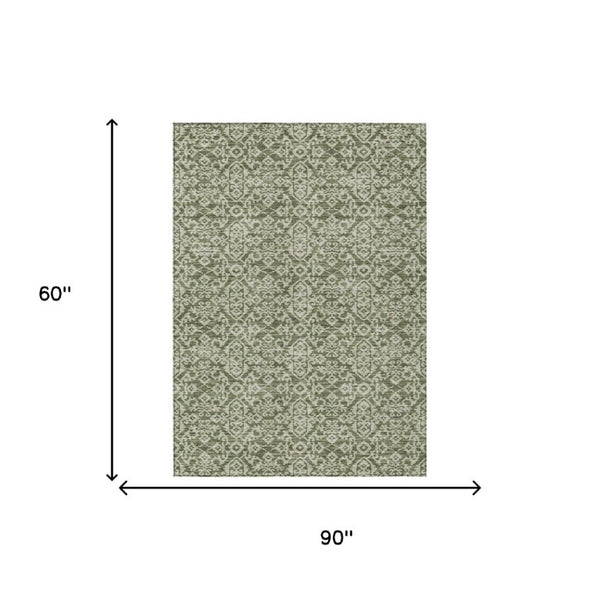 5x8 Oriental Indoor Outdoor Area Rug Stain Resistant Polyester Patio or Living Room