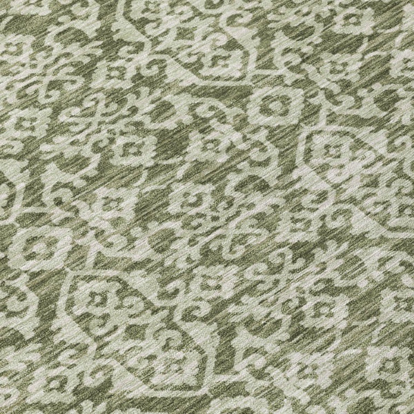 8x10 Oriental Polyester Area Rug Stain Resistant Indoor Outdoor Olive Brown Patio