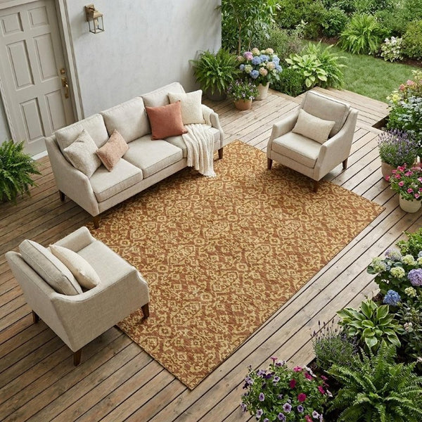 8 Ft X 10 Ft Oriental Polyester Area Rug Washable Indoor Outdoor Stain Resistant