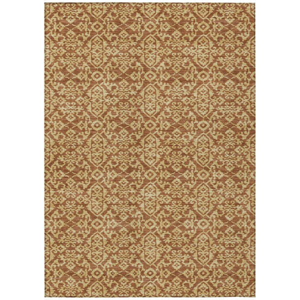 HomeRoots 8 Ft X 10 Ft Oriental Polyester Area Rug Washable Indoor Outdoor Stain Resistant 737744