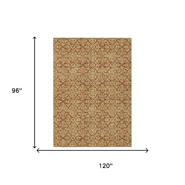 8 Ft X 10 Ft Oriental Polyester Area Rug Washable Indoor Outdoor Stain Resistant