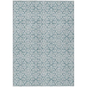 HomeRoots 5x8 Oriental Teal Brown Polyester Area Rug Washable Stain Resistant Indoor Outdoor Use 737748