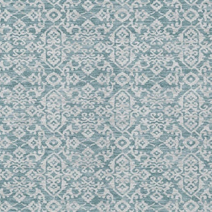 9x12 Teal Brown Oriental Polyester Area Rug Stain Resistant Indoor Outdoor Patio