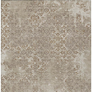8x10 Oriental Polyester Area Rug Beige Gray Washable for Patio Porch Living Room