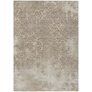 HomeRoots 9x12 Beige Gray Oriental Polyester Area Rug Stain Resistant Indoor Outdoor Use 737757