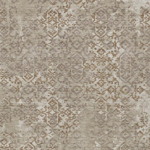 10 X 14 Beige Gray Oriental Polyester Area Rug Washable for Indoor Outdoor Use