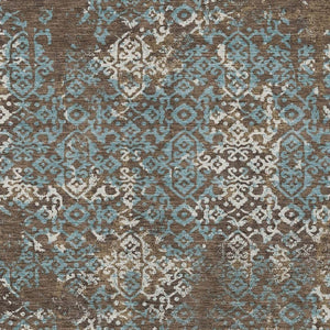 5x8 Oriental Polyester Area Rug Brown Khaki Stain Resistant Indoor Outdoor Patio