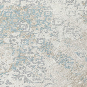 8 X 10 Oriental Medallion Washable Polyester Rug for Indoor Outdoor Living Spaces
