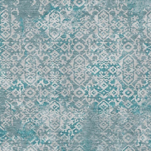 9x12 Teal Brown Oriental Polyester Area Rug Washable Stain Resistant Indoor Outdoor
