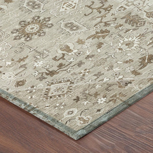 8 Foot Round Medallion Indoor Outdoor Rug Stain Resistant Polyester Patio Accent