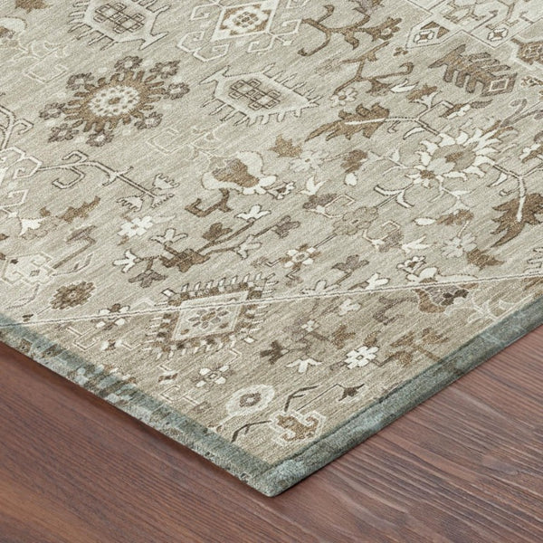 8 Foot Round Medallion Indoor Outdoor Rug Stain Resistant Polyester Patio Accent