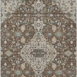 8 Ft X 10 Ft Medallion Polyester Area Rug Washable Stain Resistant Indoor Outdoor