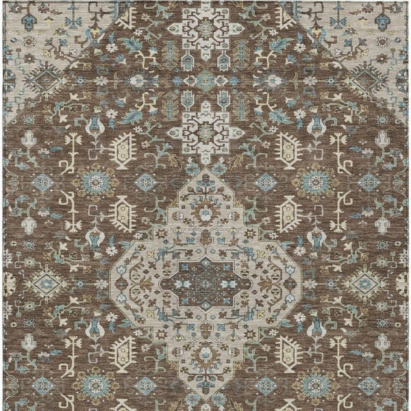 8 Ft X 10 Ft Medallion Polyester Area Rug Washable Stain Resistant Indoor Outdoor