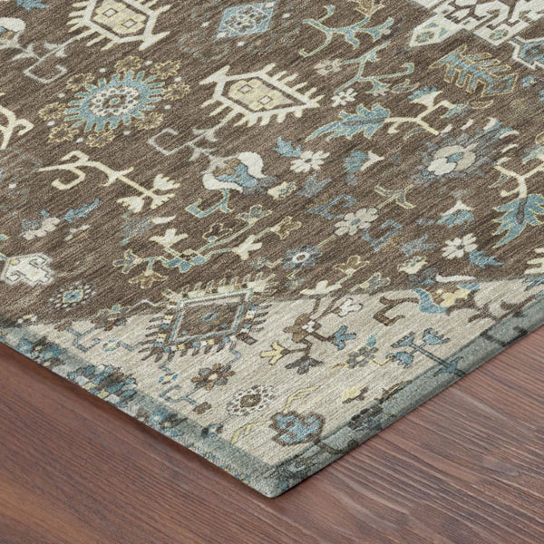 8 Ft X 10 Ft Medallion Polyester Area Rug Washable Stain Resistant Indoor Outdoor