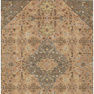 10 X 14 Medallion Polyester Area Rug Washable Stain Resistant Indoor Outdoor
