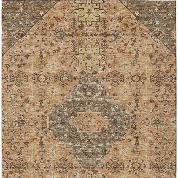 10 X 14 Medallion Polyester Area Rug Washable Stain Resistant Indoor Outdoor