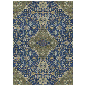 HomeRoots 10 Ft X 14 Ft Medallion Polyester Area Rug Stain Resistant Indoor Outdoor Use 737824