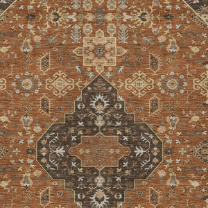 9x12 Medallion Polyester Area Rug Washable Stain Resistant Indoor Outdoor Patio