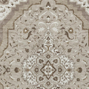 9x12 Medallion Polyester Area Rug Washable Stain Resistant for Patio or Living Room