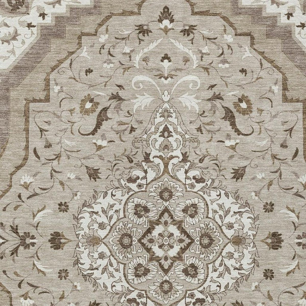 9x12 Medallion Polyester Area Rug Washable Stain Resistant for Patio or Living Room
