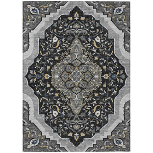 HomeRoots 8 X 10 Medallion Polyester Area Rug Washable Stain Resistant Indoor Outdoor Patio 737852