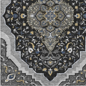 8 X 10 Medallion Polyester Area Rug Washable Stain Resistant Indoor Outdoor Patio