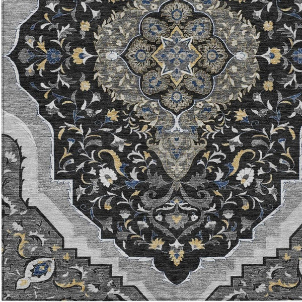8 X 10 Medallion Polyester Area Rug Washable Stain Resistant Indoor Outdoor Patio