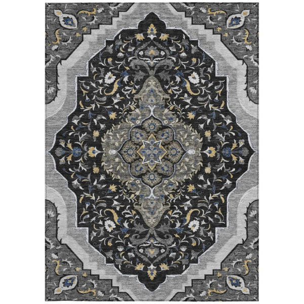 8 X 10 Medallion Polyester Area Rug Washable Stain Resistant Indoor Outdoor Patio