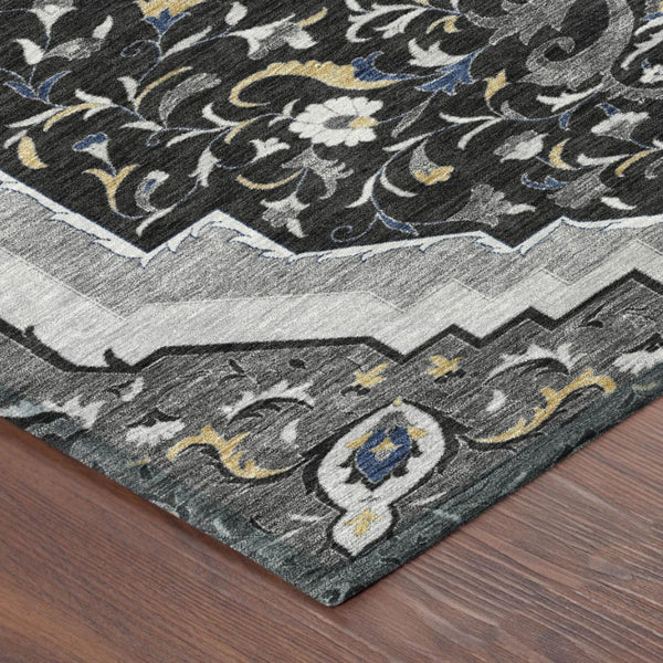 8 X 10 Medallion Polyester Area Rug Washable Stain Resistant Indoor Outdoor Patio