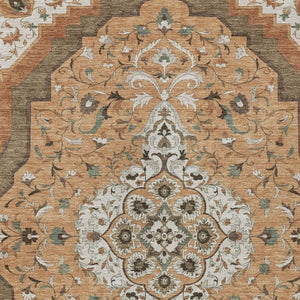 5 X 8 Medallion Washable Polyester Area Rug for Indoor Outdoor Living Spaces
