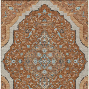 9 Foot Medallion Polyester Area Rug Washable Stain Resistant Indoor Outdoor Patio