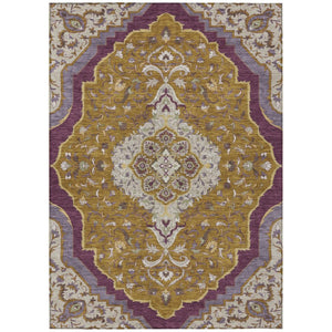 HomeRoots 10 X 14 Medallion Washable Polyester Area Rug for Indoor Outdoor Living Spaces 737896