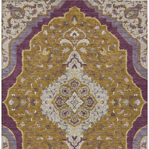 10 X 14 Medallion Washable Polyester Area Rug for Indoor Outdoor Living Spaces