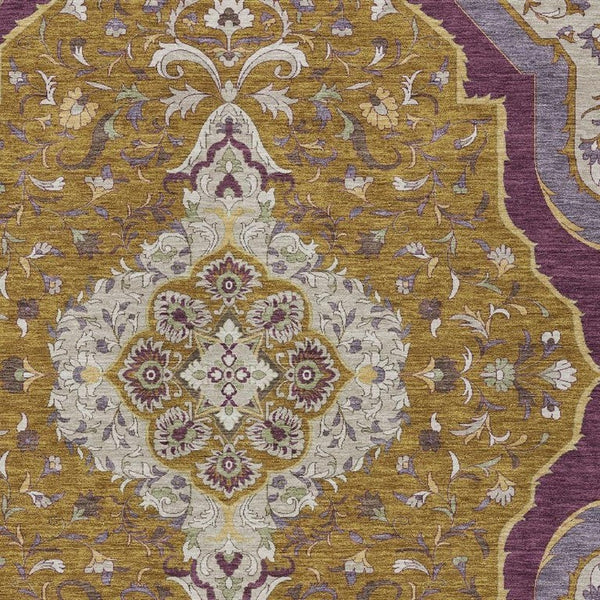 10 X 14 Medallion Washable Polyester Area Rug for Indoor Outdoor Living Spaces