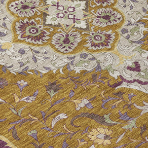 10 X 14 Medallion Washable Polyester Area Rug for Indoor Outdoor Living Spaces