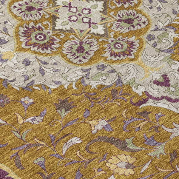 10 X 14 Medallion Washable Polyester Area Rug for Indoor Outdoor Living Spaces