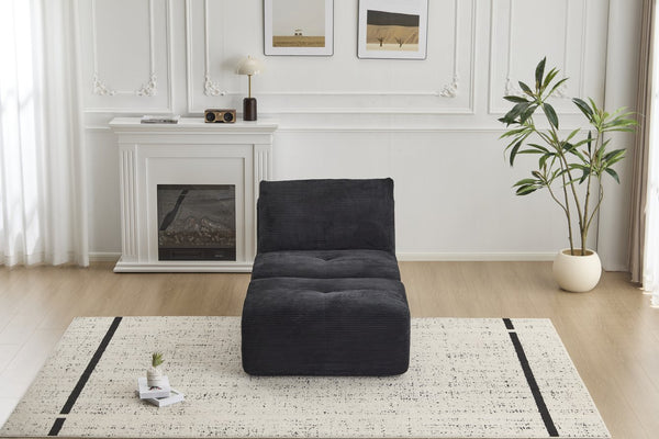 English Elm Modern Modular Memory Foam Sofa - Pet-Friendly Corduroy Sectional With Movable Ottoman & No Assembly! W3723P346964