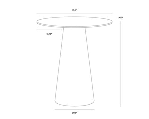 Sunpan DAMON Bar Table - Modern Elegance with Brushed Gold Base and Unique White Marble Top Design 104428