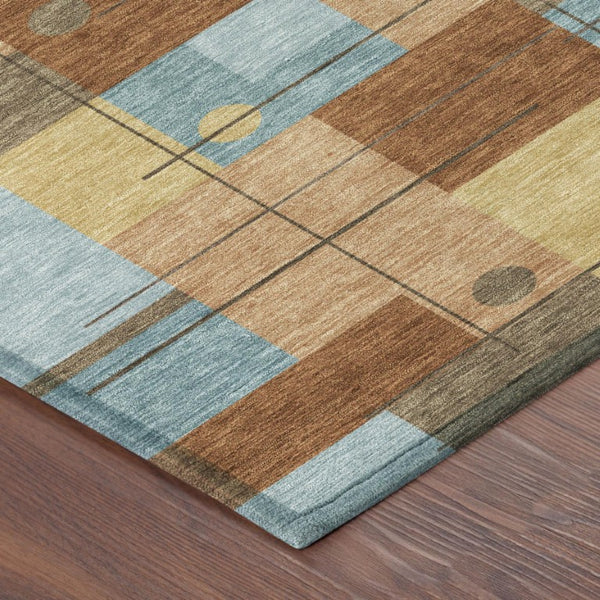 10 X 14 Geometric Polyester Area Rug Washable Stain Resistant Indoor Outdoor Living