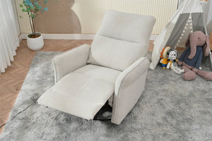English Elm 270° 270° Power Swivel Recliner Chair with USB Ports, 30° Rocking, 95–150° Recline for Small Spaces Light Gray W1028S00041