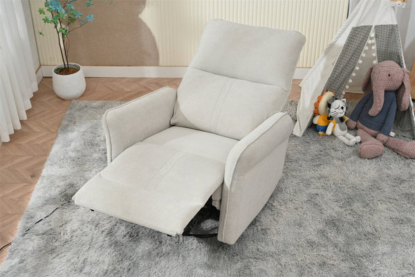 English Elm 270° 270° Power Swivel Recliner Chair with USB Ports, 30° Rocking, 95–150° Recline for Small Spaces Light Gray W1028S00041