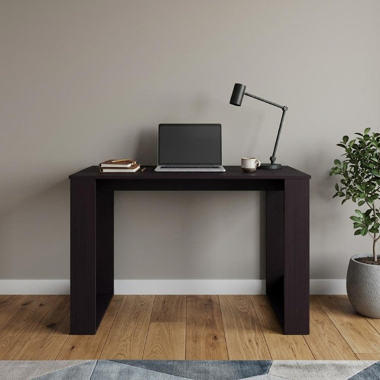 HomeRoots 47 Inch Black Wooden Writing Desk for Home Office Study or Workspace Productivity 737966