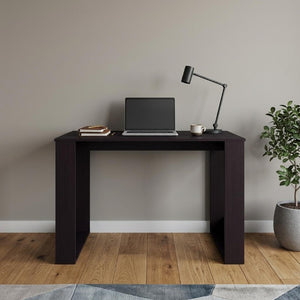 HomeRoots 47 Inch Black Wooden Writing Desk for Home Office Study or Workspace Productivity 737966