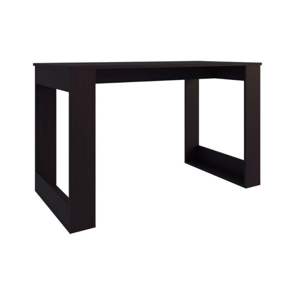 47 Inch Black Wooden Writing Desk for Home Office Study or Workspace Productivity