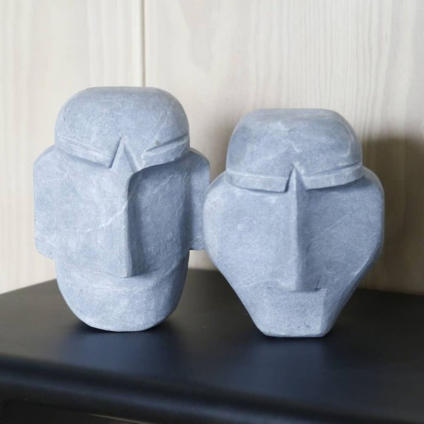 7 Inch Handcrafted Stone Figurine Sculptural Accent for Shelves and Home Decor