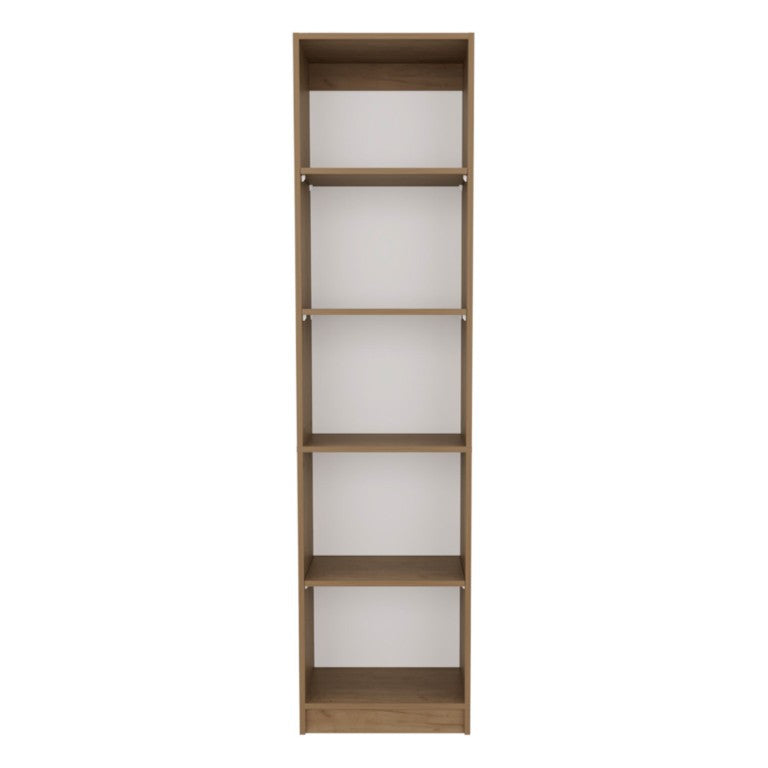 HomeRoots 71 Inch Tall Five Shelf Wooden Bookcase Open Display Unit for Living Room or Home Office Beige 17.8" W x 71" H x 11.8" D 737979